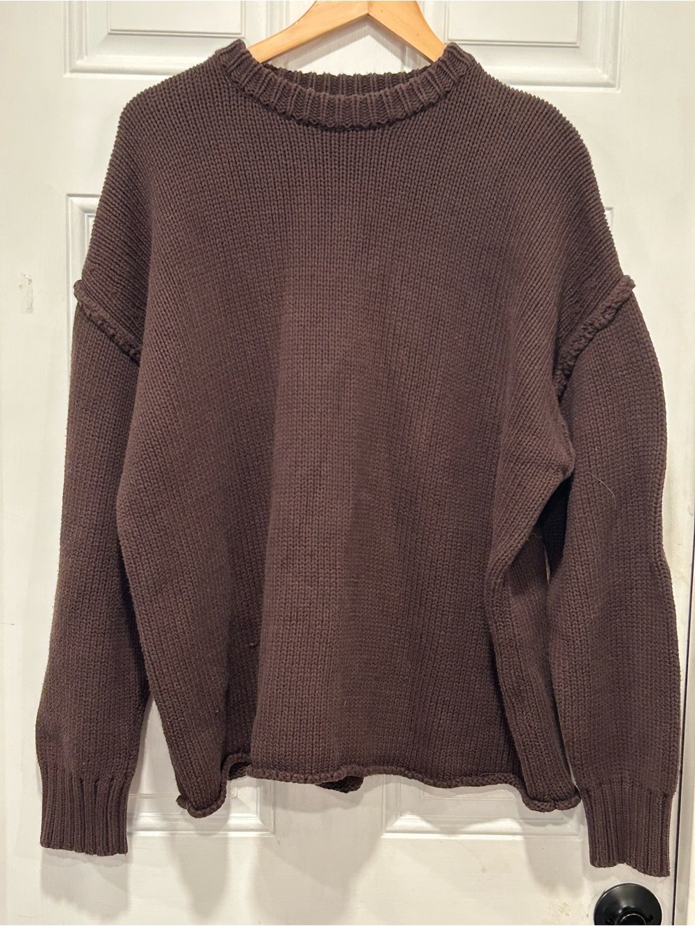 DISSH Roy Choc Oversized Longline Knit Jumper Sweater Size S Chocolate Brown